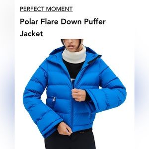 Perfect Moment Polar Flare Down Jacket size M cobalt blue